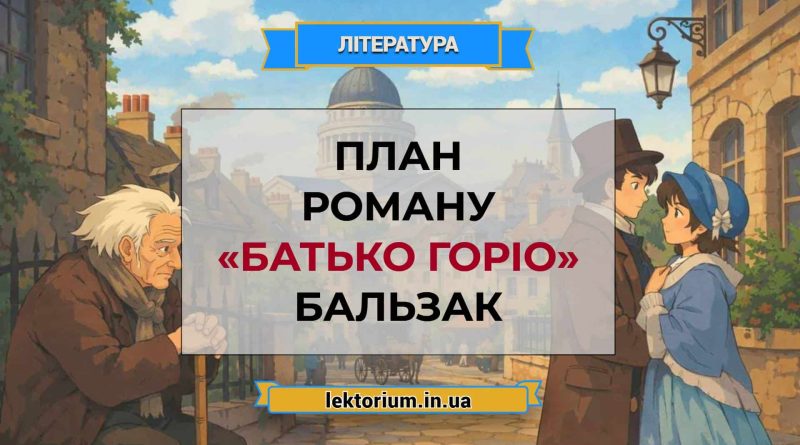 План роману «Батько Горіо» Бальзак