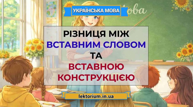 Різниця між вставним словом та вставною конструкцією