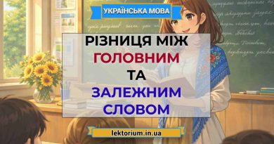 Різниця між головним та залежним словом