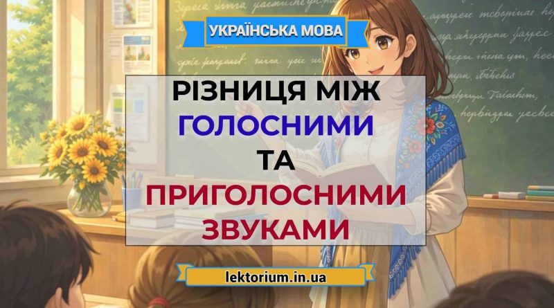 Різниця між голосними та приголосними звуками