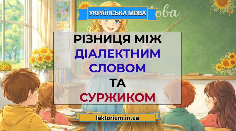 Різниця між діалектним словом та суржиком