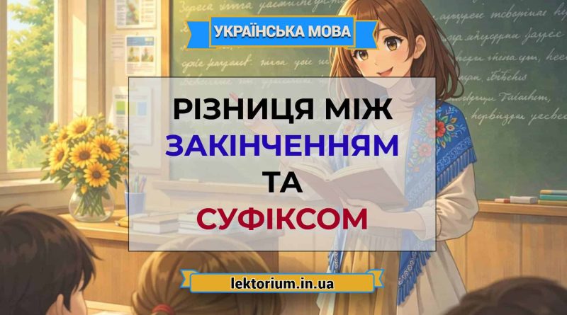 Різниця між закінченням та суфіксом