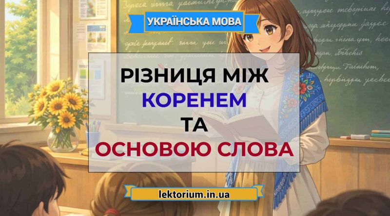 Різниця між коренем та основою слова