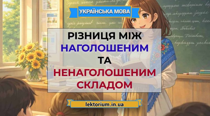 Різниця між наголошеним та ненаголошеним складом