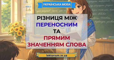 Різниця між переносним та прямим значенням слова