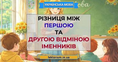 Різниця між першою та другою відміною іменників
