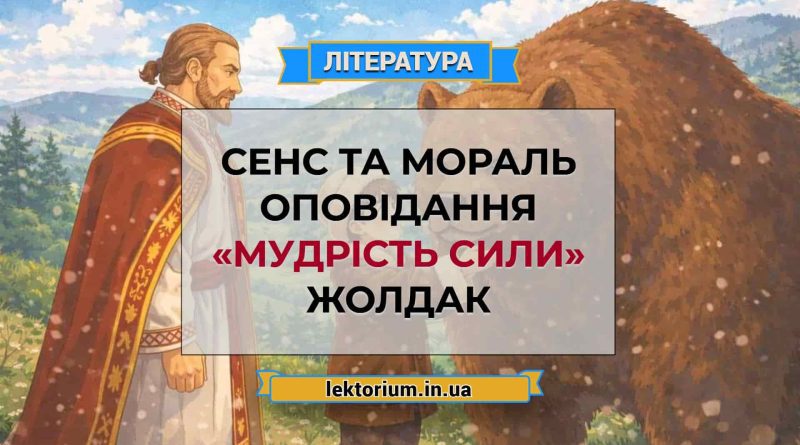 Сенс та мораль оповідання «Мудрість сили» Жолдак