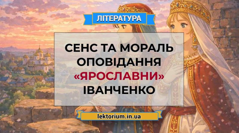 Сенс та мораль оповідання «Ярославни» Іванченко