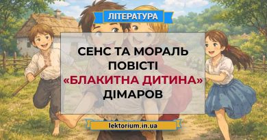 Сенс та мораль повісті «Блакитна дитина» Дімаров