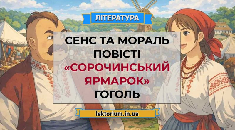 Сенс та мораль повісті «Сорочинський ярмарок» Гоголь