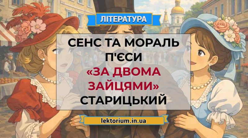 Сенс та мораль п'єси «За двома зайцями» Старицький