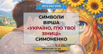 Символи вірша «Україно, п’ю твої зіниці» Симоненко