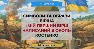 Символи та образи вірша «Мій перший вірш написаний в окопі» Костенко
