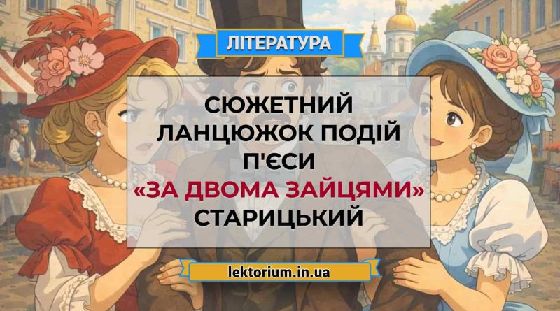 Сюжетний ланцюжок подій п'єси «За двома зайцями» Старицький