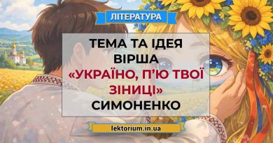Тема та ідея вірша «Україно, п’ю твої зіниці» Симоненко