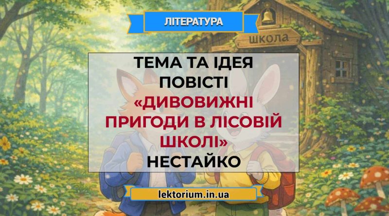 Тема та ідея повісті «Дивовижні пригоди в лісовій школі» Нестайко