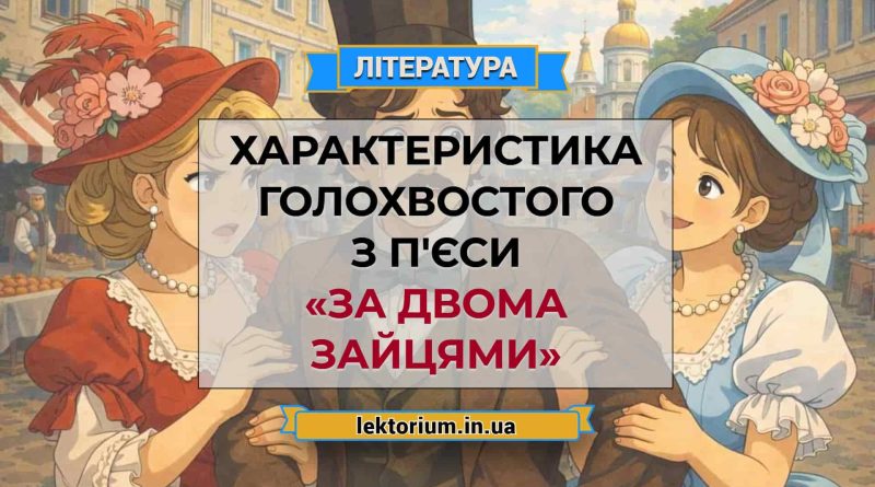 Характеристика Голохвостого з п'єси «За двома зайцями»