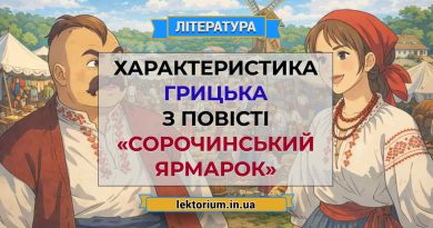 Характеристика Грицька з повісті «Сорочинський ярмарок»