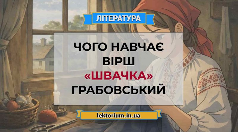 Чого навчає вірш «Швачка» Грабовський