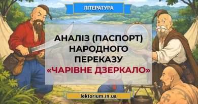 Аналіз (паспорт) народного переказу «Чарівне дзеркало»