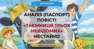 Аналіз (паспорт) повісті «Таємниця трьох невідомих» Нестайко