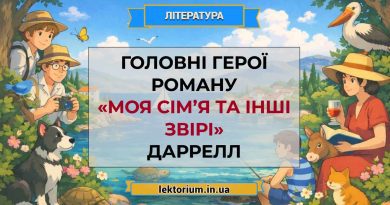 Головні герої роману «Моя сімʼя та інші звірі» Даррелл