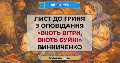 Лист до Гриня з оповідання «Віють вітри, віють буйні» Винниченко