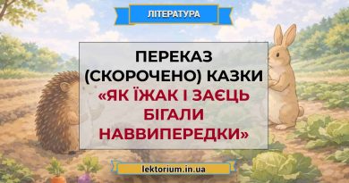 Переказ (скорочено) казки «Як їжак і заєць бігали наввипередки»