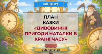 План казки «Дивовижні пригоди Наталки в країні Часу»