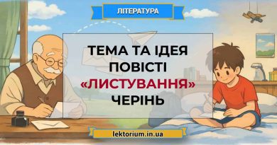 Тема та ідея повісті «Листування» Черінь