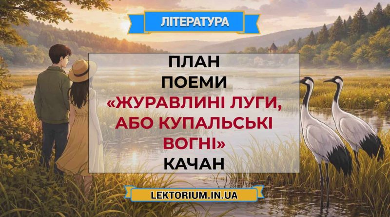 План поеми «Журавлині луги, або Купальські вогні» Качан