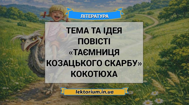 Тема та ідея повісті «Таємниця козацького скарбу» Кокотюха
