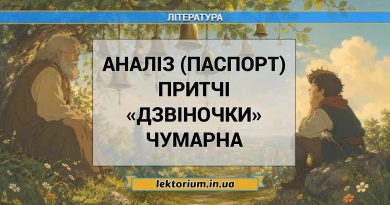 Аналіз (паспорт) притчі «Дзвіночки» Чумарна