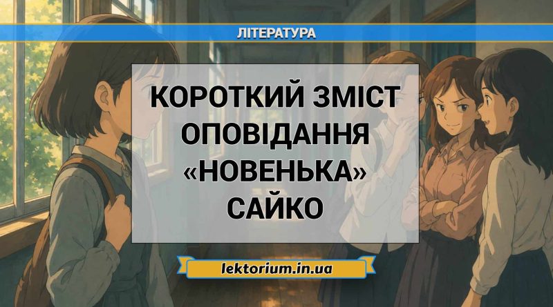 Короткий зміст оповідання «Новенька» Сайко