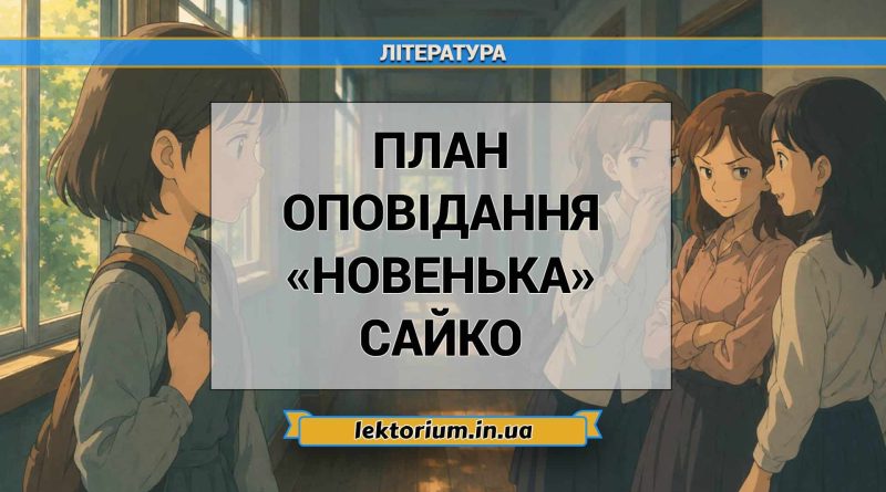 План оповідання «Новенька» Сайко