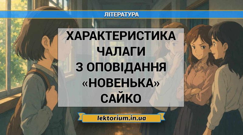 Характеристика Чалаги з оповідання «Новенька» Сайко